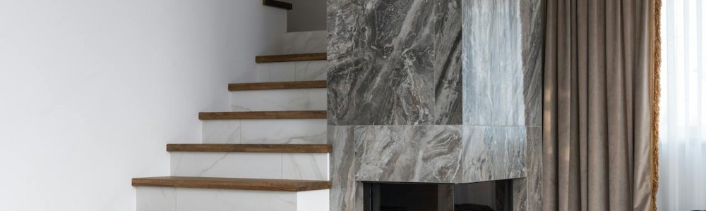 How do I choose marble adhesive for a fireplace?
